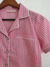 Load image into Gallery viewer, Blue Brown Stripes PJ Set
