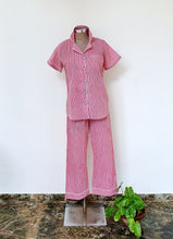 Load image into Gallery viewer, Pink Stripe Button Down PJ set
